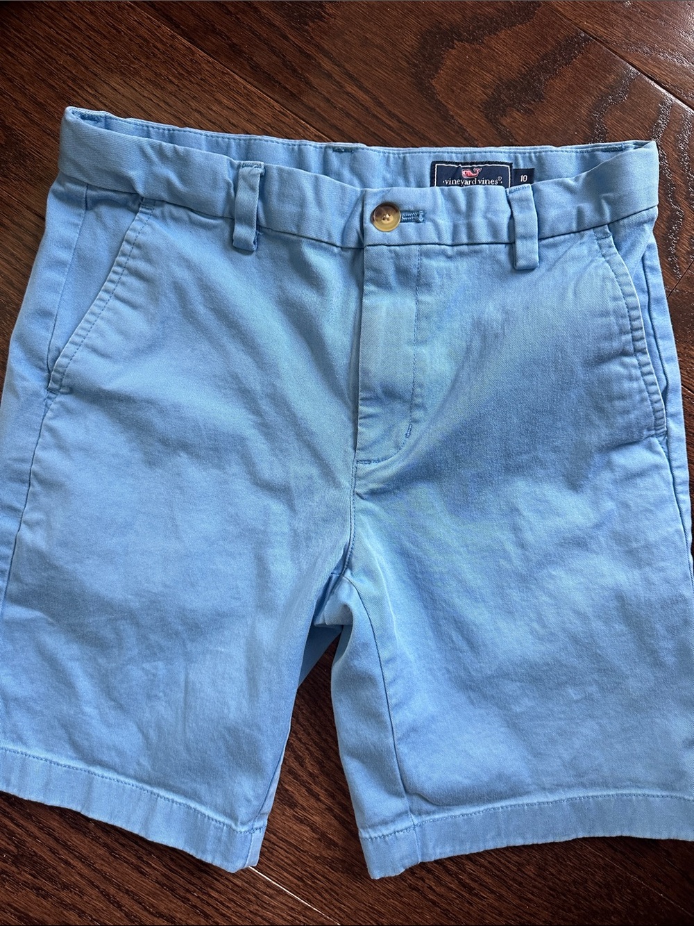 Vineyard Vines Boys Sz 10 - Sky Blue Flat-Front Chino Shorts - Great Condition